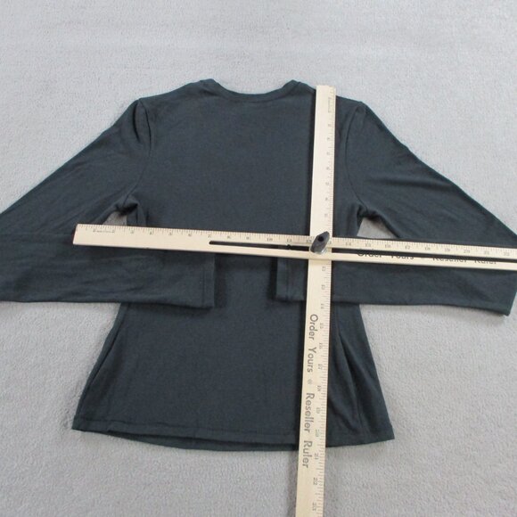 SKIMS Cotton Jersey Long Sleeve T Shirt Womens Small Soot Black Casual Crewneck - Picture 6 of 9